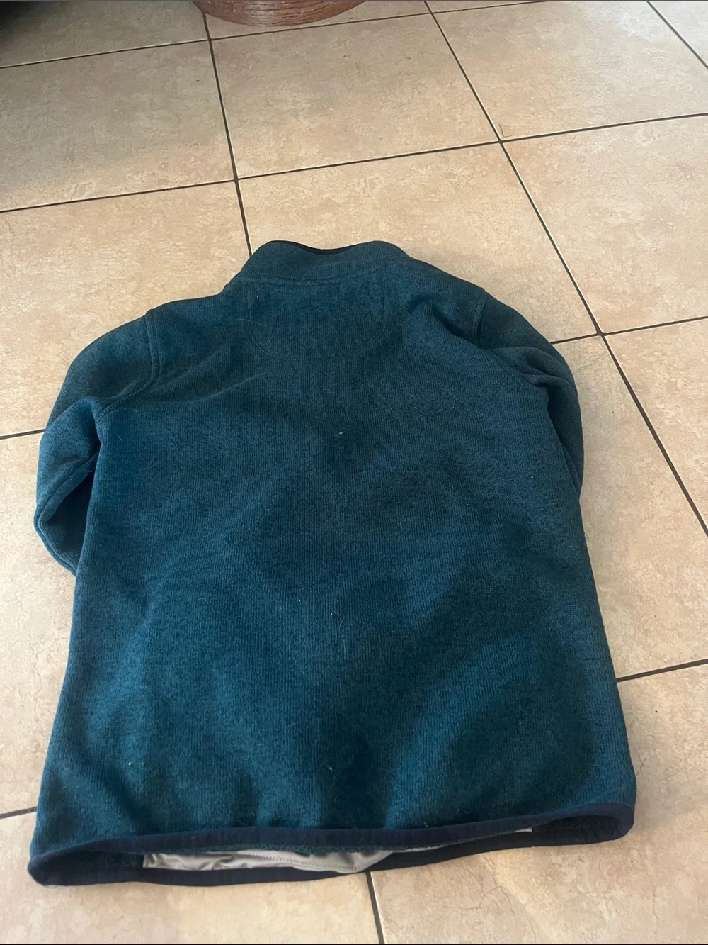 L.L. Bean Men's Dark Teal Zip-Up Fleece Pullover - Picture 5 of 5